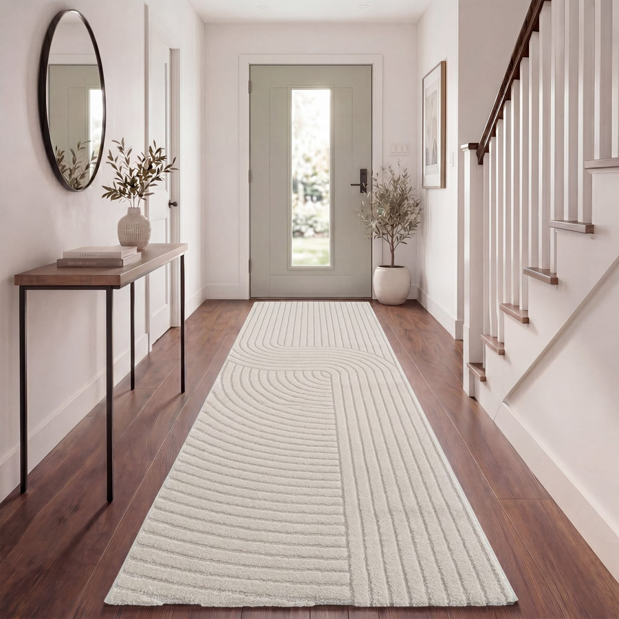 Moderner Teppich Aurora in Creme mit geometrischem Design, B/B: 80 x 150 cm - Bild 2
