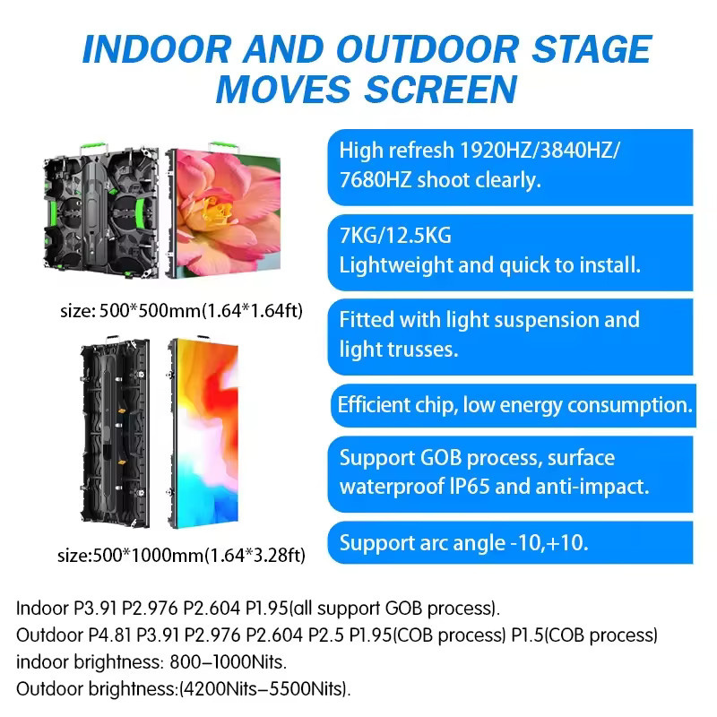 OIMG Wasserdichtes Outdoor-LED-Videowand-Panel RGB P3.91 in Schwarz, B/H: 500 x 500 mm und 500 x 1000 mm - Bild 4
