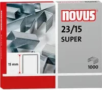 Novus Heftklammern 23/15 Super aus Stahl in Silber, 1000 Stück - Bild 1