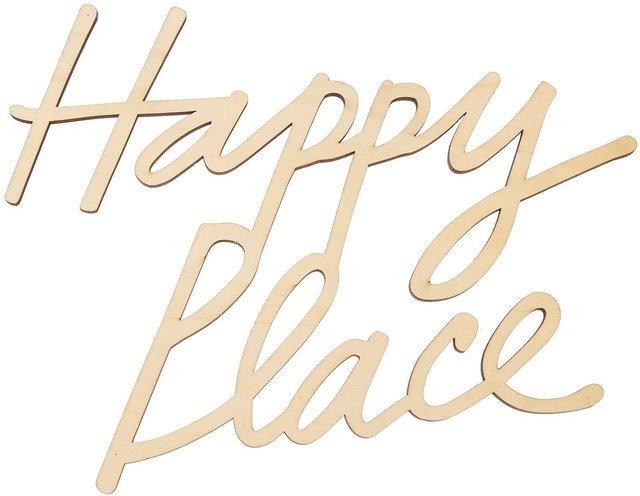 Magnetischer Holzschriftzug Rico Design Happy Place B: 25 cm, H: 20 cm, T: 20 cm - Bild 1