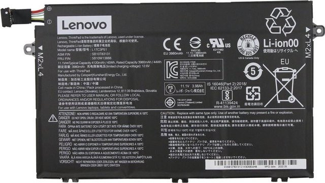 Lenovo Celxpert Laptop-Batterie Lithium-Ionen 4120 mAh 45 Wh Schwarz für ThinkPad E14 E15 E480 E490 E495 E590 E595 E41-55 - Bild 1