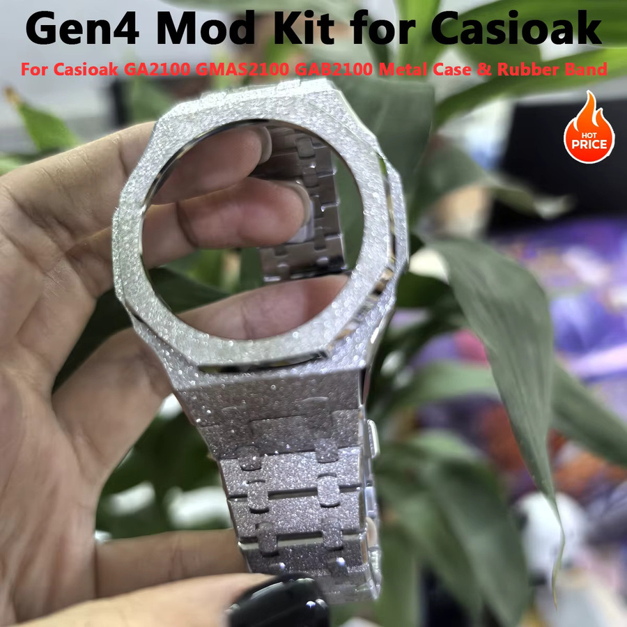 FancyWrist Mod-Kit für Casioak GA2100 GMAS2100, Metall-Lünette, Edelstahl, Kunststoff, Unisex - Bild 3