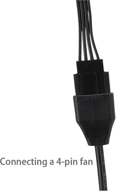 AREOFRGB PWM Verlängerungskabel für Mainboard CPU 4PIN Lüfter, Adapterkabel für Computergehäuse, Schwarz - Bild 1