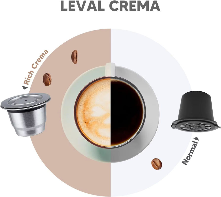 Wiederverwendbare Edelstahlkapsel in Silber für Nespresso Maschinen wie Essenza Mini, Inissia und Pixie, nachfüllbare Kaffeepads mit Gummidichtung - Bild 4