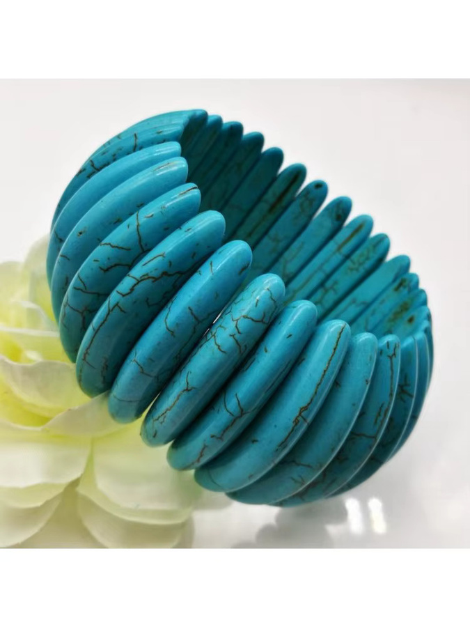 HUAN ER LIN Perlenarmband, Synthetisches Türkis, Unisex - Bild 6