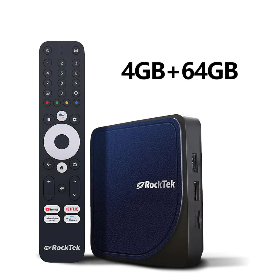 RockTek G2 Android 14 TV-Box 4K UHD Media Player mit Amlogic S905X4-K, 1000M DDR4, Netflix und Google-Zertifizierung, DTS Dolby Audio Vision, Schwarz - Bild 7