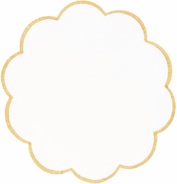 Rico Design Untersetzer rund in Gold/Weiß, 2 Stück - Bild 1