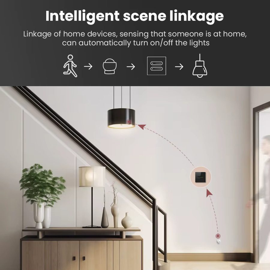 AVATTO WLAN Smart Dimmer-Schalter in Weiß mit Touch-Panel, 1/2-fach EU Dimmer-Lichtschalter mit prozentualer Einstellung, kompatibel mit Tuya, Amazon Alexa und Google Home - Bild 4