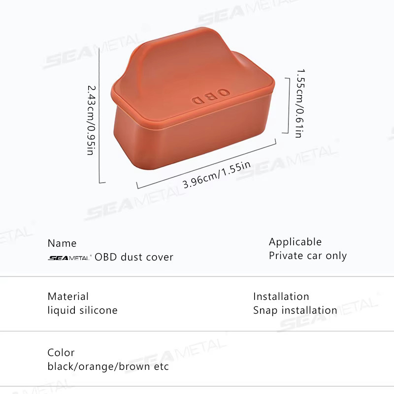 SEAMETAL Silikon OBD Port Staubschutz Kappe mit Griff Design in Braun und Orange - Bild 5
