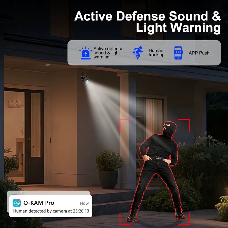 SZSINOCAM 2er Set WLAN IP-Kamera mit 3MP HD Auflösung, PTZ-Funktion, 4-fach Zoom, Nachtsicht in Farbe, Tracking und Zwei-Wege-Audio, Schwarz - Bild 3