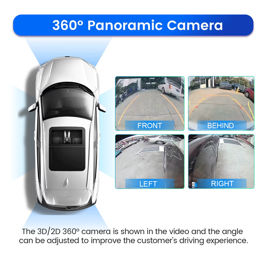 Mekede 360 Grad Panorama Rückfahrkamera Set mit 4 Kameras für Android Radio, Schwarz - Bild 4