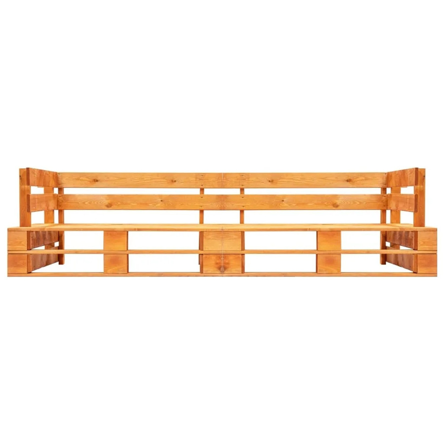 vidaXL Garten-Palettensofa 2-Sitzer aus behandeltem Hartholz mit Polsterkissen, Braun, B: 220 cm, H: 66 cm, T: 55 cm - Bild 2