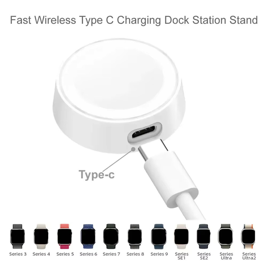 Apple Schnellladestation mit USB-C für Apple Watch Serie Ultra 2, 9, 8, 7, 6, 5, 4, 3 und SE in Weiß - Bild 2