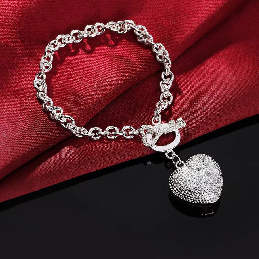 Armband 925 Silber, Kristall, Herz, Unisex - Bild 2