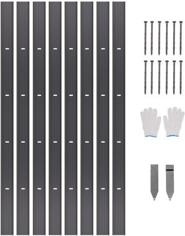 VEVOR Beeteinfassung aus Aluminiumlegierung, 8er Pack, rostbeständig und biegsam, Rasenkante für Blumenbeete und Gartenwege - Bild 1