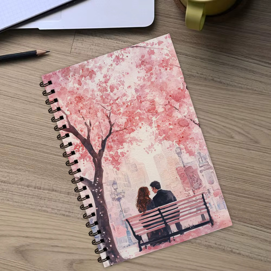 Notizbuch mit Kirschblüten-Motiv in Multicolour, Softcover Tagebuch mit linierten Seiten und Kartonumschlag - Bild 2