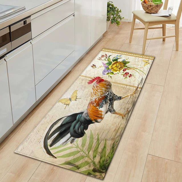 YIMENG Rutschfeste Küchenbodenmatte aus Polyester mit Tiermotiv, Mehrfarbig, B: 60 cm, L: 90 cm - Bild 1