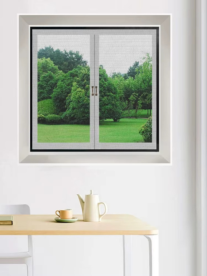 Selbstklebendes Mückenschutz-Fensterrollo in Schwarz als Insektenschutz-Moskitonetz für Fenster und Türen - Bild 5