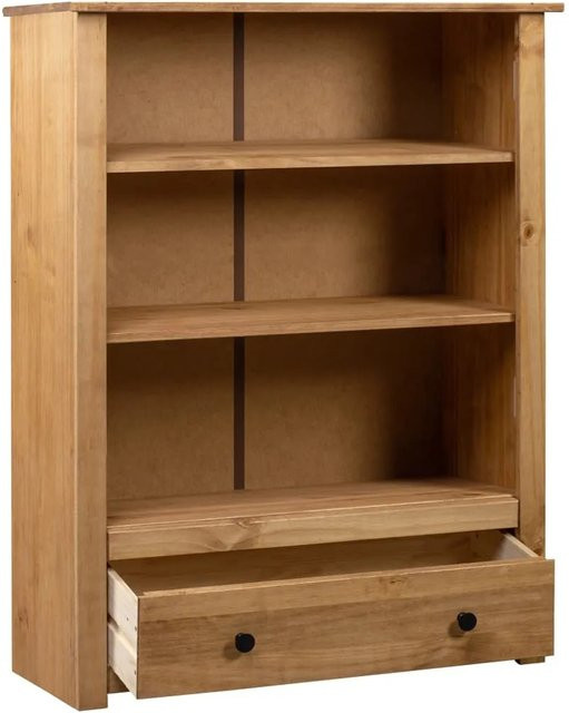 vidaXL Bücherregal aus Massivholz Panama-Kiefer in Braun, B/T/H: 80 x 35 x 110 cm - Bild 1