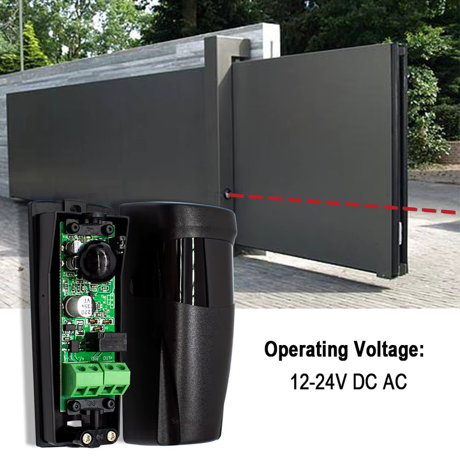 Scimagic-RC Infrarot-Bewegungssensor Fotozelle für automatische Tore, Garagen und Fenster, Schwarz, 12-24 V AC/DC - Bild 2