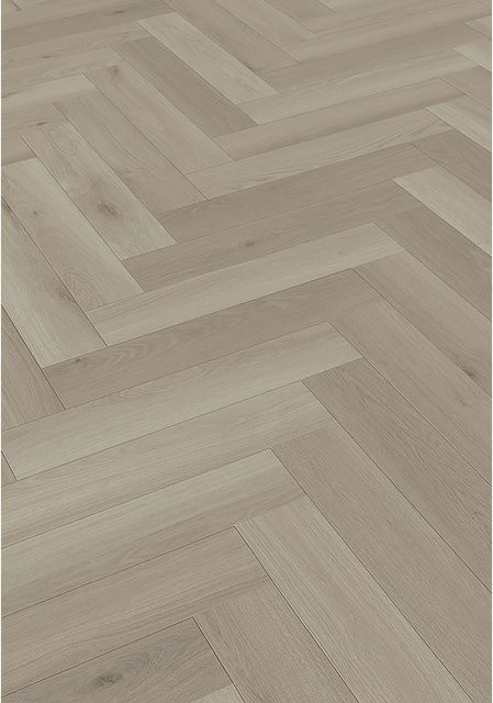 Check One Click-Vinylboden Deisenfang Herringbone Oak in Holzoptik, Braun und Beige - Bild 1
