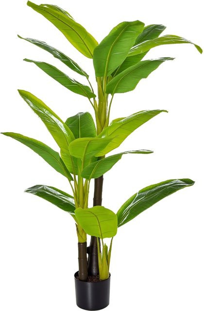 HOMCOM Künstliche Pflanze Grün mit Kunststofftopf, H: 150 cm, B: 17 cm, T: 17 cm - Bild 1