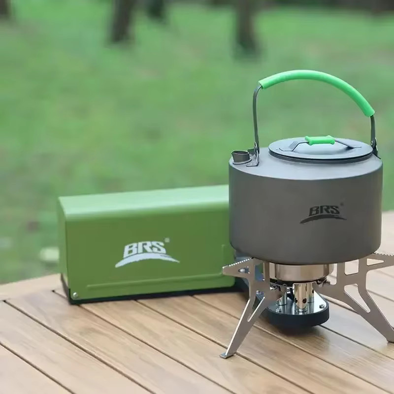 Tragbarer Klappkassettenherd BRS-97 aus Edelstahl mit 3800 W Gasbrenner in Silber oder Grün - Bild 2