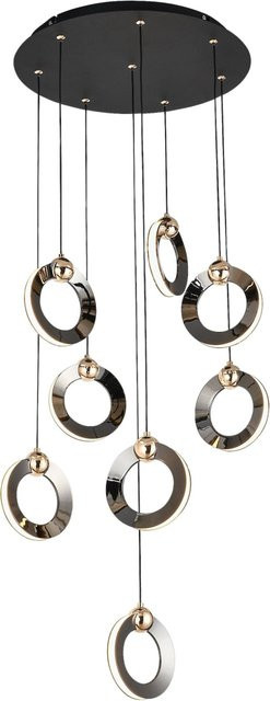 POCOline Pendelleuchte Bendik in Schwarz und Chrom mit LED-Ring aus Metall und Kunststoff, Durchmesser: 40 cm - Bild 1