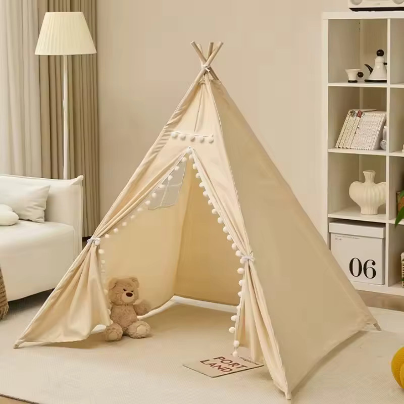 ZOCO Kinderspielzelt Tipi, Indoor-Spielhaus, Mädchen, Natur / Holzfarben - Bild 3