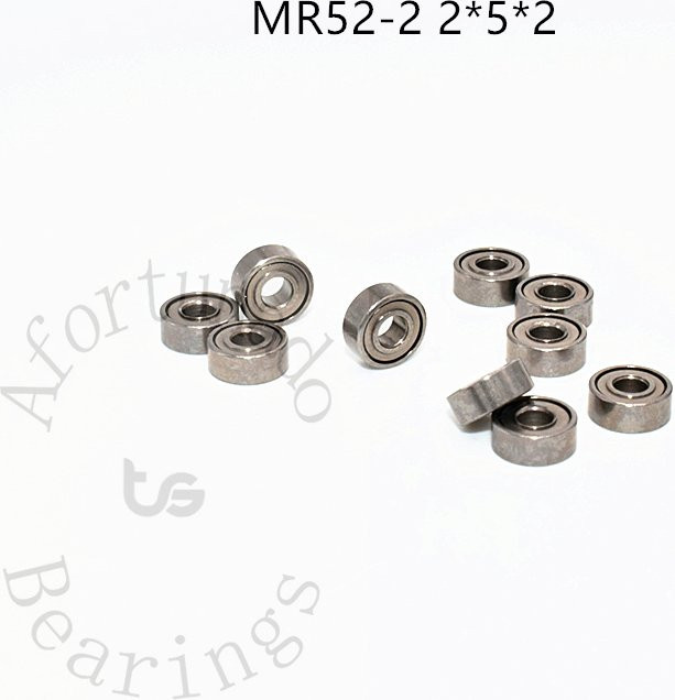 Afortunado MR52-2 Miniatur-Kugellager aus Chromstahl, 10 Stück, Farbe: Silber, B/D/H: 2 x 5 x 2 mm - Bild 1