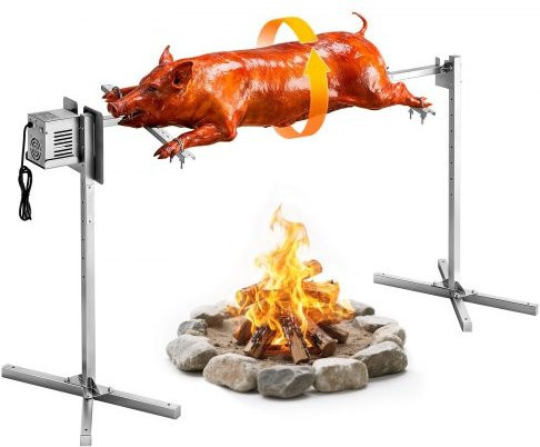 VEVOR Elektrisches Rotisserie-Grill-Set aus Edelstahl in Silber mit 60 kg Tragkraft und 8-stufiger Höhenverstellung - Bild 1