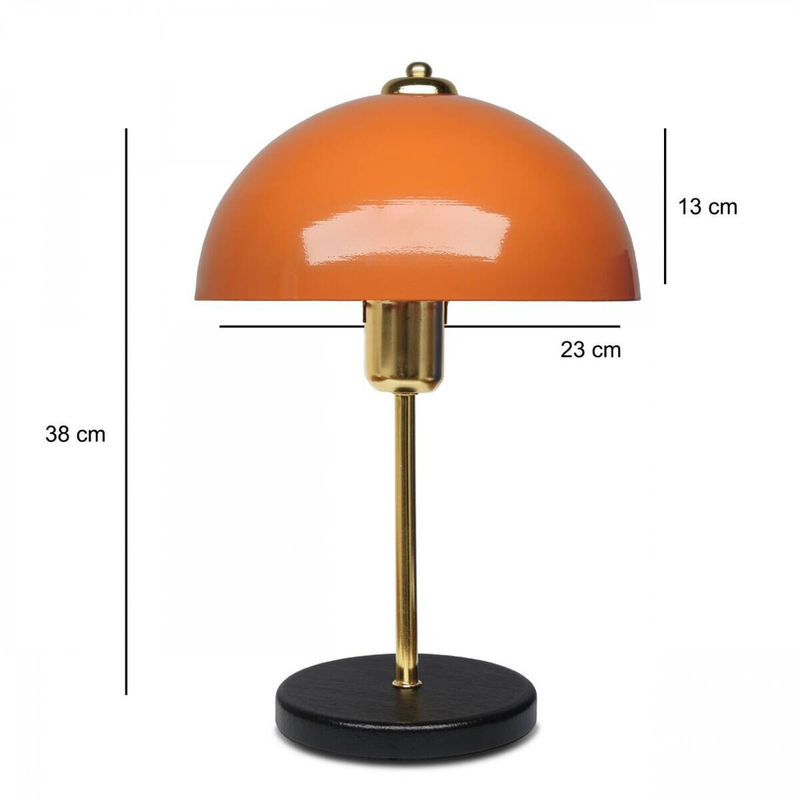 Opviq Tischleuchte Metall in Orange mit E27 Fassung, B/T/H: 23 x 23 x 38 cm - Bild 3