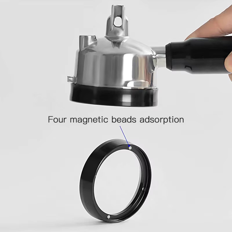 Magnetischer Espresso Dosierring aus Edelstahl in Silber für DeLonghi Siebträger, Durchmesser: 58 mm - Bild 5