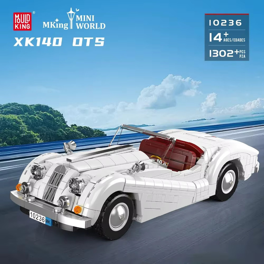 wishiot Vintage Cabrio-Baustein-Auto, Sportwagen-Modellbausatz, ab 14 Jahre - Bild 2