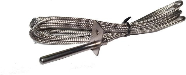 Kaiser Electronics Abgassensor PT1000 aus Edelstahl in Silber mit 2m Kabel und bis zu 200°C Temperaturbeständigkeit - Bild 1