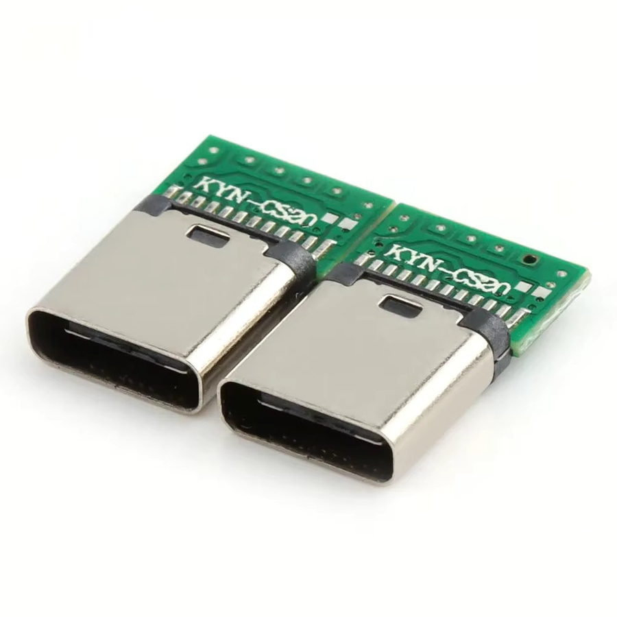 HBXINTAO USB-C Weiblicher Ladeanschluss mit 5A Hochstrom-Unterstützung, Silber, 6-Pin DIY-Ladeport für Android-Geräte - Bild 1