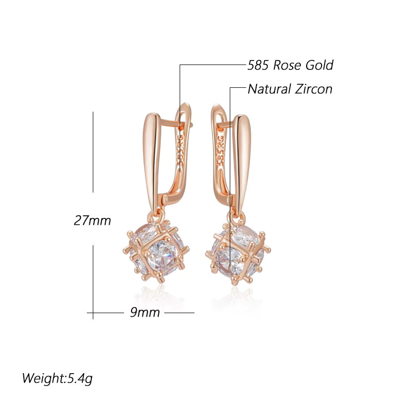 Kinel Tropfenohrringe, 585 Gold, Roségold, Zirkonia, Damen - Bild 2