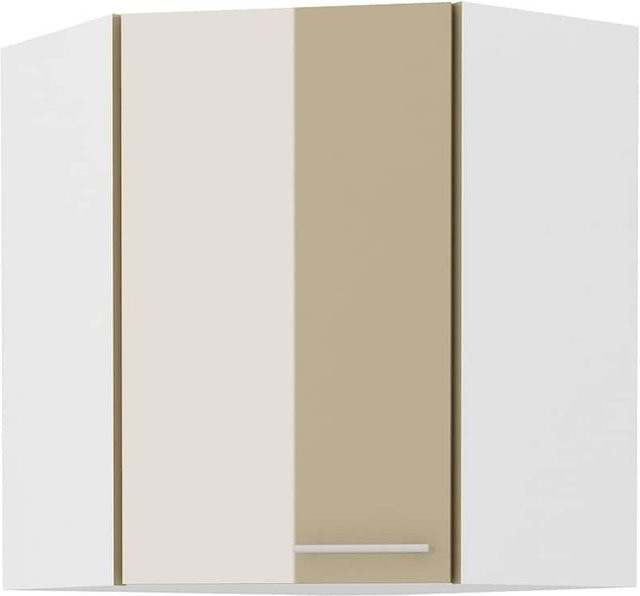 Eckhängeschrank Lara Cappuccino Hochglanz in Beige B/T/H: 60 x 60 x 60 cm - Bild 1