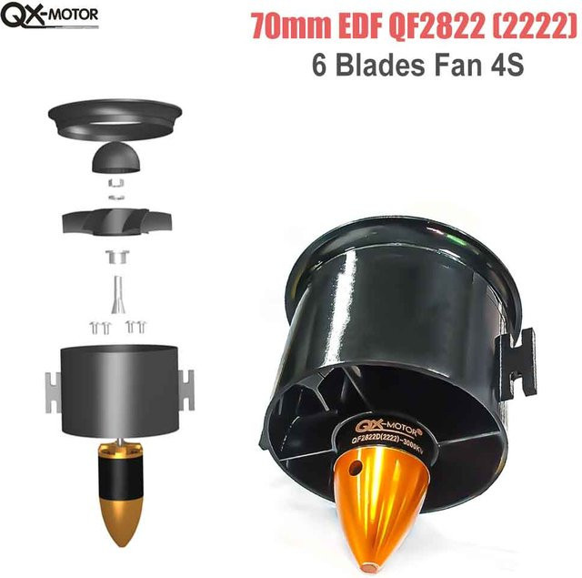 QX-Motor QF2822 3000 KV EDF 70 mm bürstenloser Motor für RC Jet Flugzeug - Bild 1