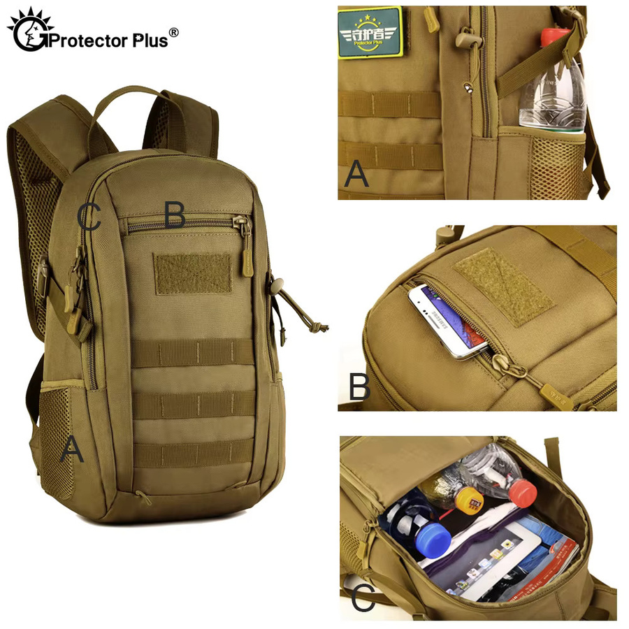 Protector Plus Taktischer MOLLE-Rucksack, 12L, wasserdicht, Assault Pack - Bild 5