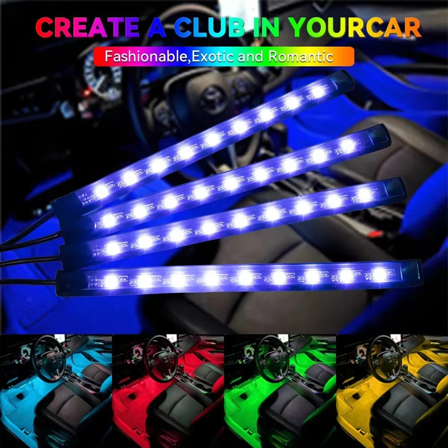 WUMFIRE RGB Neon-Auto-Innenraum-Umgebungsbeleuchtung mit 48 LEDs, App- und Fernbedienung-Steuerung, Multicolour USB-Fußlicht für dein Fahrzeug - Bild 3