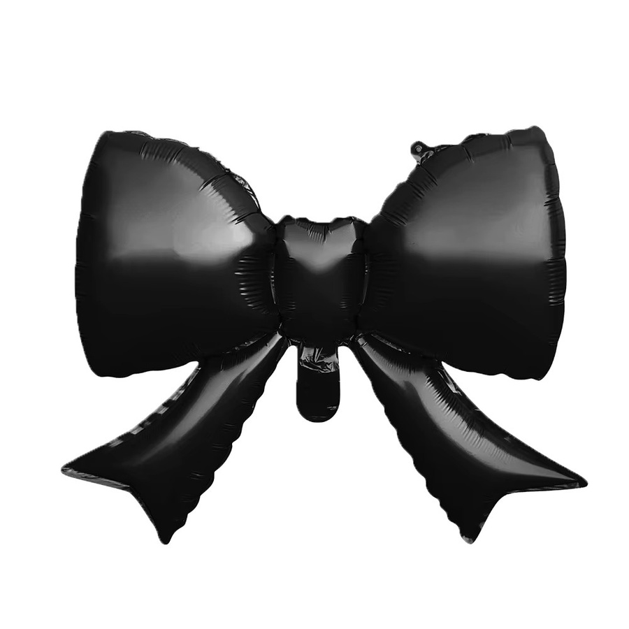 6 Stück KUKUZHU Folienballons mit schwarzer Schleife für Halloween-Dekorationen in Schwarz - Bild 2