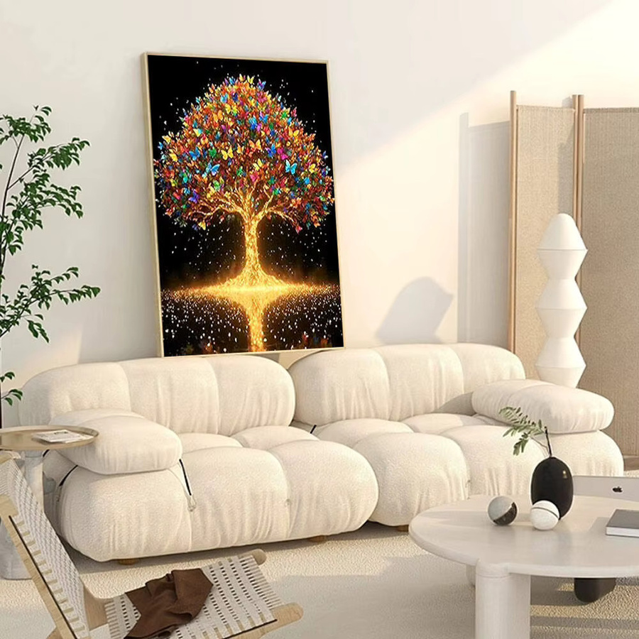 Huacan Diamantmalerei Bastelset mit Baum und Schmetterling in Multicolour, B/H: 20 x 30 cm - Bild 3