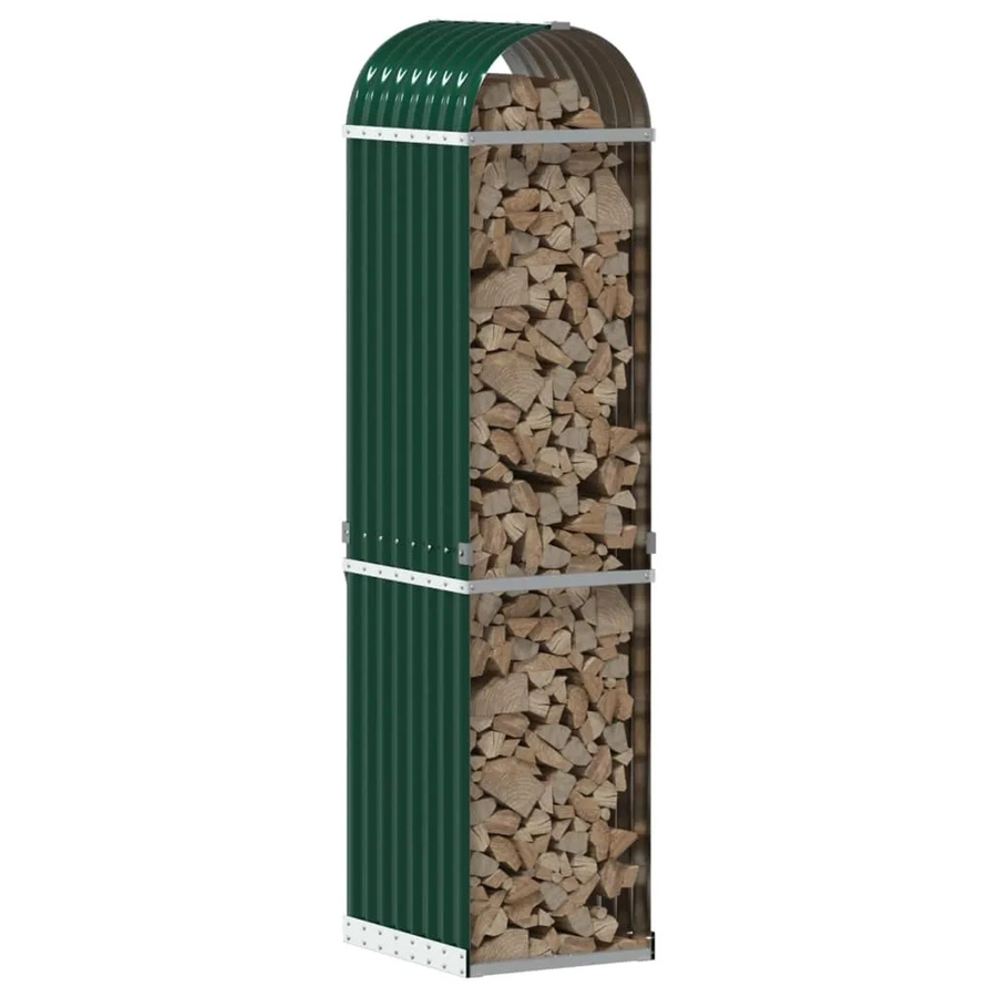 vidaXL Kaminholzunterstand aus verzinktem Stahl in Grün, B/T/H: 40 x 45 x 170 cm - Bild 2
