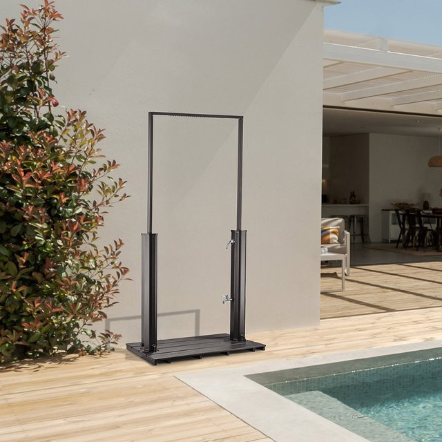Home Deluxe Solardusche PAROS Anthrazit mit Bodenplatte - Bild 1