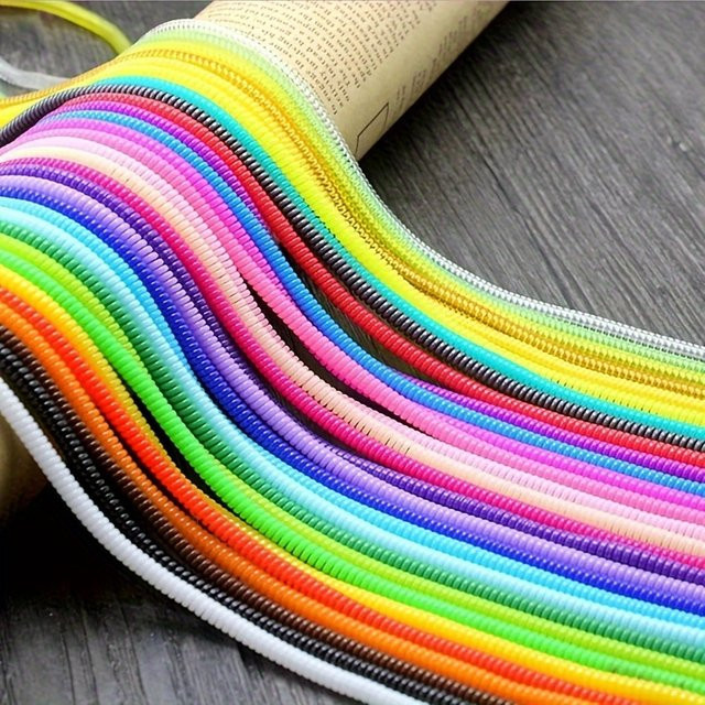 Bunter Federkabelschutz für USB-Ladekabel und Kopfhörerkabel, 1,4 m Länge, Multicolour - Bild 1