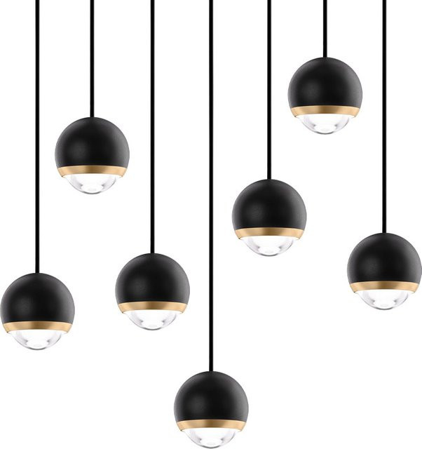 DLS Lighting Cleo LP 7 Round LED-Pendelleuchte in Schwarz und Messing mit warmweißem Licht (3000K) - Bild 1
