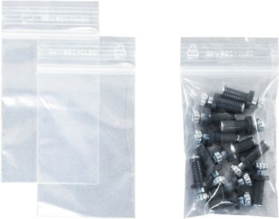 S&Z Druckverschlussbeutel aus Polypropylen, transparent, 40 x 60 mm, 50 µm, 1000 Stück - Bild 1