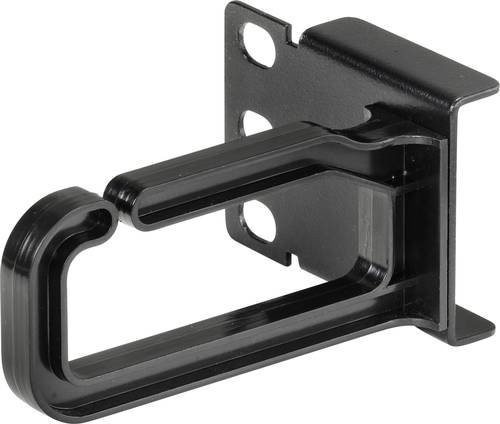 Renkforce RF-4870824 Kabelhalter 19 Zoll, 360 Grad drehbarer Kabelführungsbügel in Schwarz, geeignet für Schranktiefe: 200 mm - Bild 1