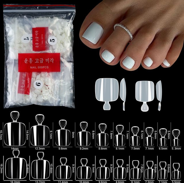 Misscheering Gel Zehennagelspitzen, Klar, Glänzend, 500 Stück - Bild 1
